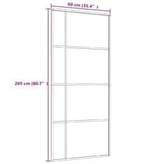 Vidaxl Drsna vrata mlečno ESG steklo in aluminij 90x205 cm črna