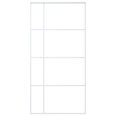 Vidaxl Drsna vrata mlečno ESG steklo in aluminij 102,5x205 cm bela