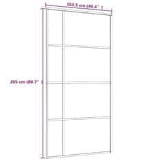 Vidaxl Drsna vrata mlečno ESG steklo in aluminij 102,5x205 cm bela