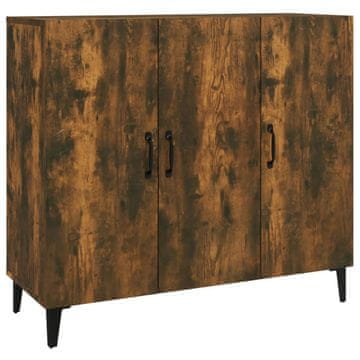 Vidaxl Komoda dimljeni hrast 90x34x80 cm konstruiran les