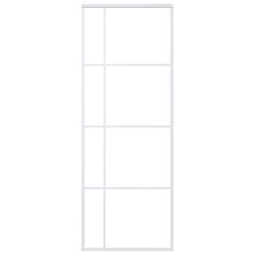 Vidaxl Drsna vrata ESG steklo in aluminij 76x205 cm bela