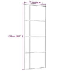 Vidaxl Drsna vrata ESG steklo in aluminij 76x205 cm bela