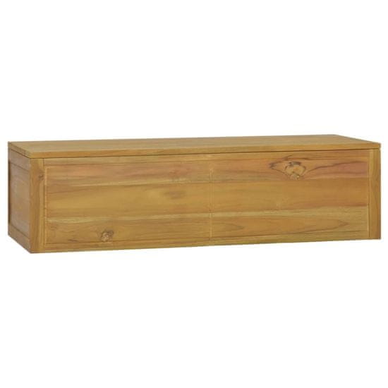 Vidaxl Stenska kopalniška omarica 110x45x30 cm trdna tikovina