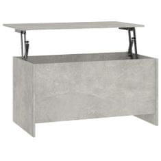 Greatstore Klubska mizica betonsko siva 102x55,5x52,5 cm konstruiran les