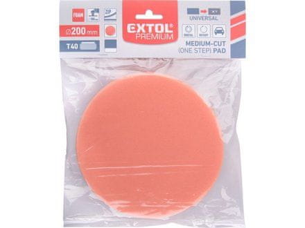 Extol Premium (8804514) Penasta gobica za poliranje, T40, oranžna, Ř200x30mm, Velcro Ř180mm