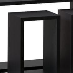 Autronic Stenska polica, komplet 3 kos, MDF, črna barva mat, pakirano v zaščitno folijo P-009 BK