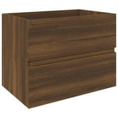 Vidaxl Omarica za umivalnik rjavi hrast 60x38,5x45 cm konstruiran les