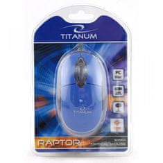 Titanum  RAPTOR 3D Žična Optična Miška USB Modra