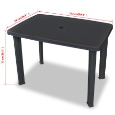 Vidaxl Bistro garnitura 3-delna plastika antracitna