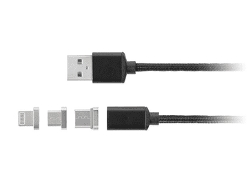 Krüger&Matz USB kabel magnetni 3/1, micro USB, USB-C, Ilighting, 1m