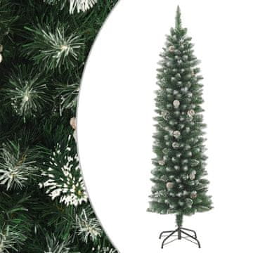 shumee vidaXL Ozka umetna novoletna jelka s stojalom 150 cm PVC