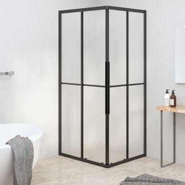 shumee vidaXL Tuš kabina mlečno steklo ESG 80x70x180 cm črna