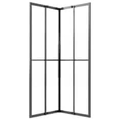 Vidaxl Tuš kabina mlečno steklo ESG 80x80x180 cm črna