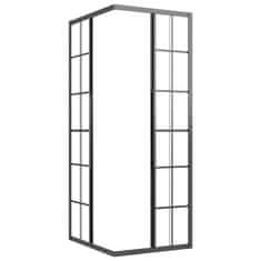 Vidaxl Tuš kabina mlečno steklo ESG 80x70x180 cm črna