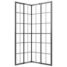 Vidaxl Tuš kabina mlečno steklo ESG 80x70x180 cm črna