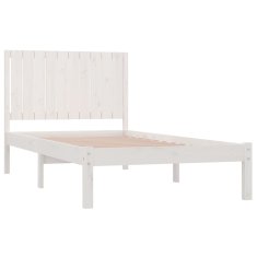 Vidaxl Posteljni okvir bel iz trdne borovine 100x200 cm