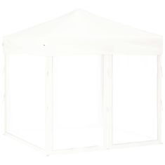 shumee Zložljiv vrtni šotor s stranicami bel 2x2 m