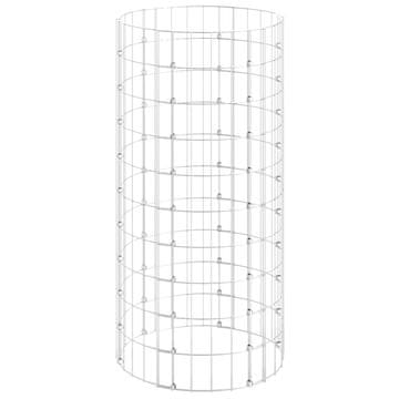 Vidaxl Okrogel gabion pocinkano jeklo Ø50x100 cm