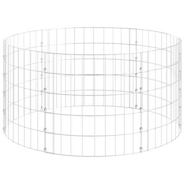 Vidaxl Okrogel gabion pocinkano jeklo Ø100x50 cm