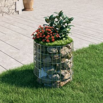 Vidaxl vidaXL Okrogli gabionski stebriček, pocinkano jeklo, Ø50x50 cm