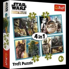 Trefl Puzzle Vojna zvezd - Mandalorian in njegov svet 4v1 (35,48,54,70 kosov)