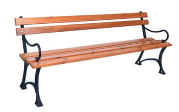 Rojaplast Parkovna klop z nasloni za roke iz borovine in kovine