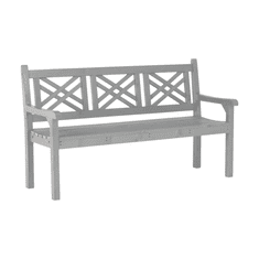 KONDELA Lesena vrtna klop, siva, 150 cm, FABLA