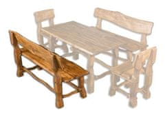 CASARREDO Vrtna klop iz masivnega olševega lesa, rjava, 150 cm, za 3 osebe