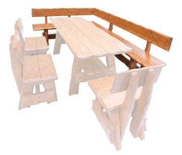 CASARREDO Vrtna kotna klop iz masivnega smrekovega lesa za 6 oseb – izbor barv