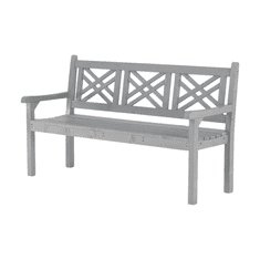KONDELA Lesena vrtna klop, siva, 150 cm, FABLA