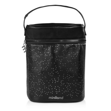 shumee Embalaža za termovke/steklenice Miniland Deluxe za 500 ml - črna/srebrna