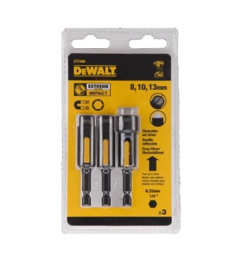 DeWalt samočistilni nastavki s pokrovčkom 8, 10, 13 mm komplet 3 kosov