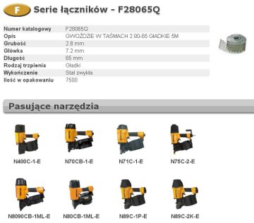 Bostitch Žeblji F 2,80 x 65 mm F28065Q 7500 kosov
