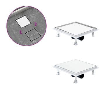 shumee vidaXL Kanaleta za tuš 2 v 1 raven pokrov in vložek 28x28 cm jeklo