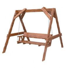 Drewmax Vrtna lesena gugalnica MO162 iz tikovine, 3-sedežna, 220×230×210 cm
