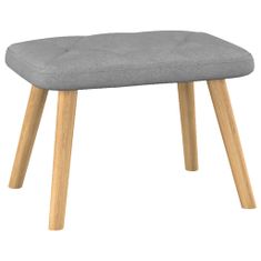 Greatstore Gugalni stol s stolčkom svetlo sivo blago