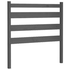Vidaxl Posteljno vzglavje sivo 106x4x100 cm trdna borovina