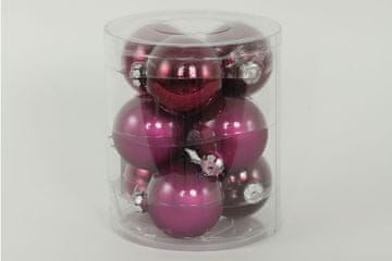 eoshop Stekleni okraski, pr.7cm, cena 9ks v PVC embalaži VAK024-fialova 1