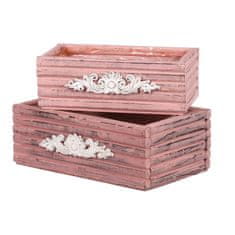 Autronic Ovitek za rože lesena, nastavljeno 2ks. Cena 1sadu. AB2164-PINK