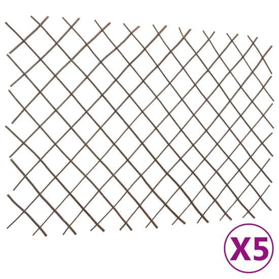 Vidaxl Mrežaste ograje iz vrbe 5 kosov 180x120 cm