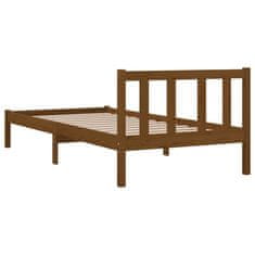 Vidaxl Posteljni okvir medeno rjav iz trdne borovine 90x200 cm