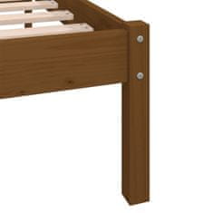 Vidaxl Posteljni okvir medeno rjav iz trdne borovine 90x200 cm