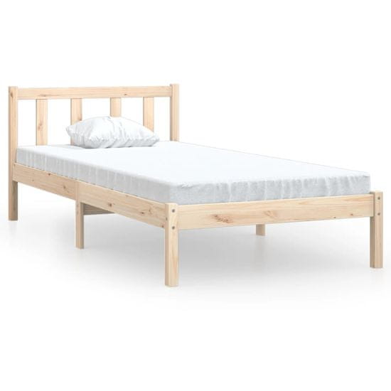 Vidaxl Posteljni okvir iz trdne borovine 75x190 cm UK Small Single