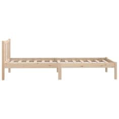 Vidaxl Posteljni okvir iz trdne borovine 75x190 cm UK Small Single
