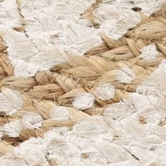 Vidaxl Preproga iz pletene jute potiskana 150 cm okrogla