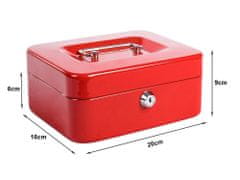 Volino Kasetna varnostna škatla za denar in dokumente - rdeča
