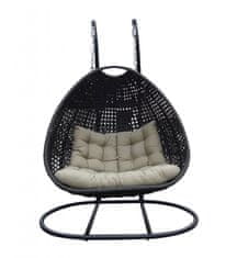 Dimenza Barcelona viseča gugalnica za 2 osebi z blazinami, siva, nosilnost 200 kg