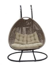 Dimenza Barcelona viseča gugalnica za 2 osebi z blazinami, siva, nosilnost 200 kg