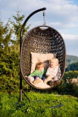 Dimenza Viseči vrtni stol Barcelona iz umetnega ratana s stojalom, temno rjav, 120 kg