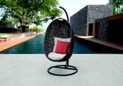 Dimenza Viseči vrtni stol Barcelona iz umetnega ratana s stojalom, temno rjav, 120 kg